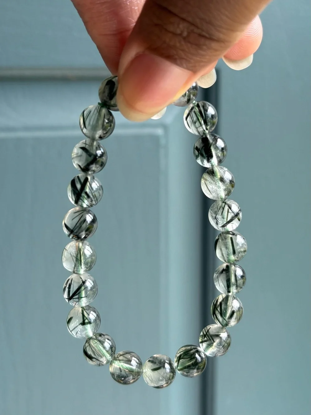 HQ Green Rutile in Quartz Crystal Bracelet